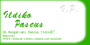 ildiko pascus business card